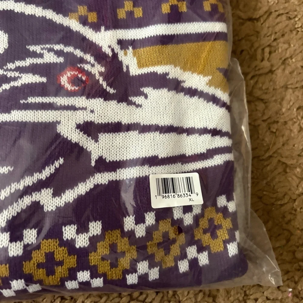 Baltimore Ravens Purple Gold Men's Sweater NEW XL Ugly Christmas FOCO NFL XXL